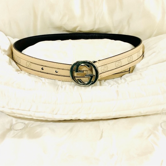 Gucci beige logo monogram belt - Picture 3 of 16